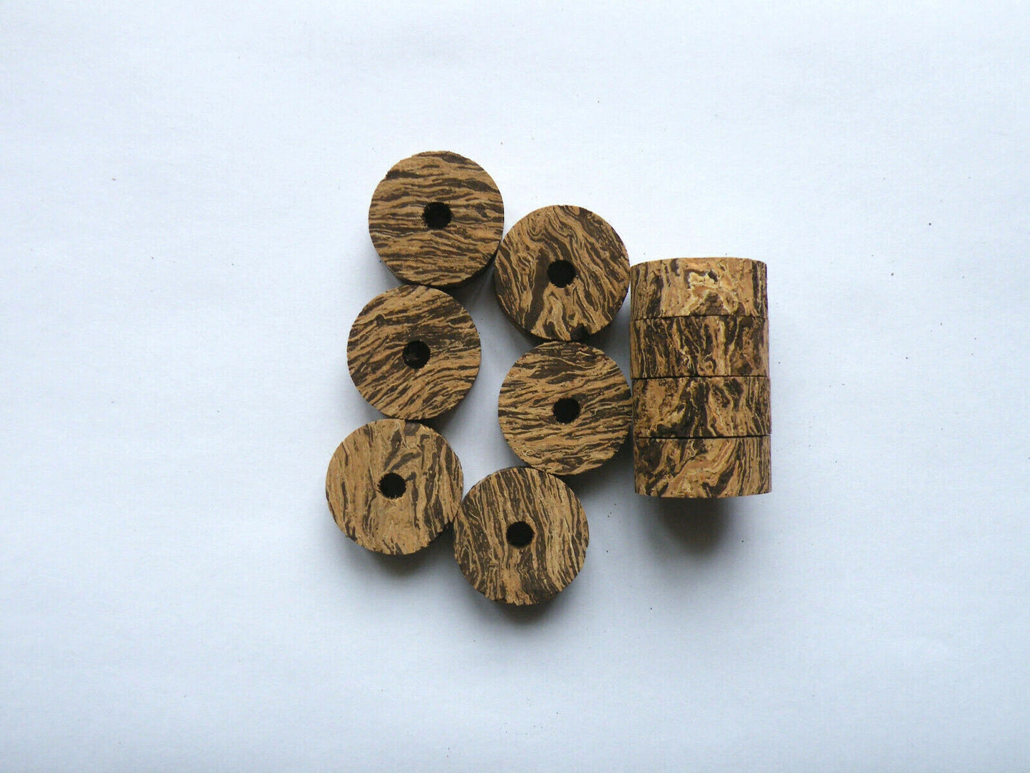 10 BURL CORK RINGS 11/4"X1/2" BORE 1/4" Multiple Colours