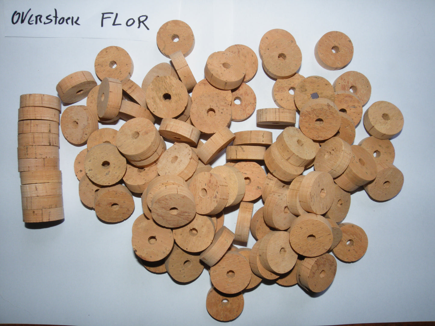 100 Cork rings 1 1/4"x3/8" Grade OVERSTOCK FLOR bore 1/4"