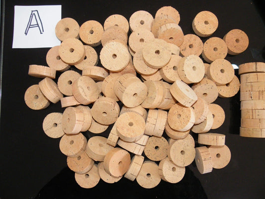100 CORK RINGS 1 1/2"X1/2" BORE 1/4" GRADE A