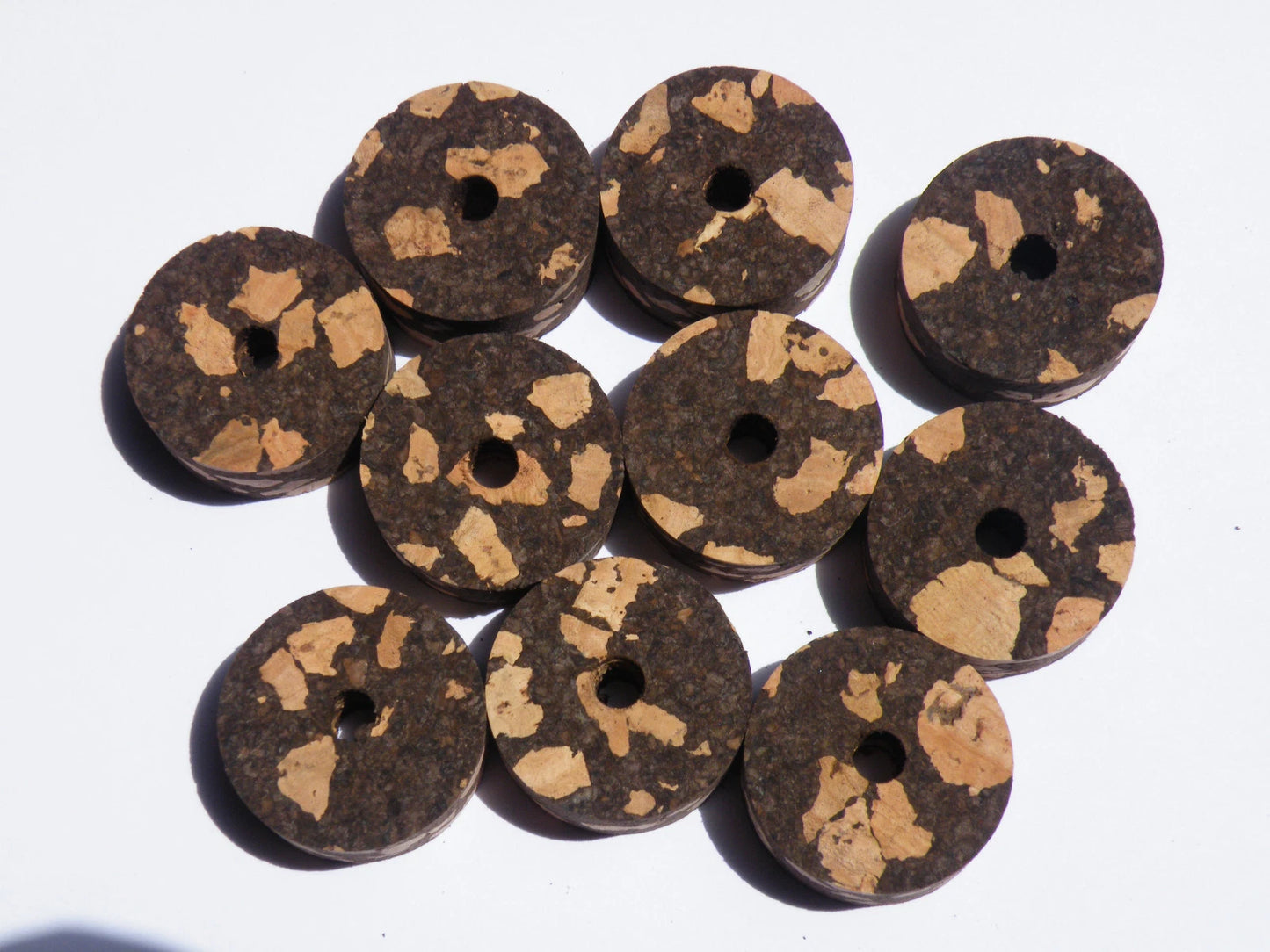 10 BURL CORK RINGS 11/4"X1/2" BORE 1/4" Multiple Colours