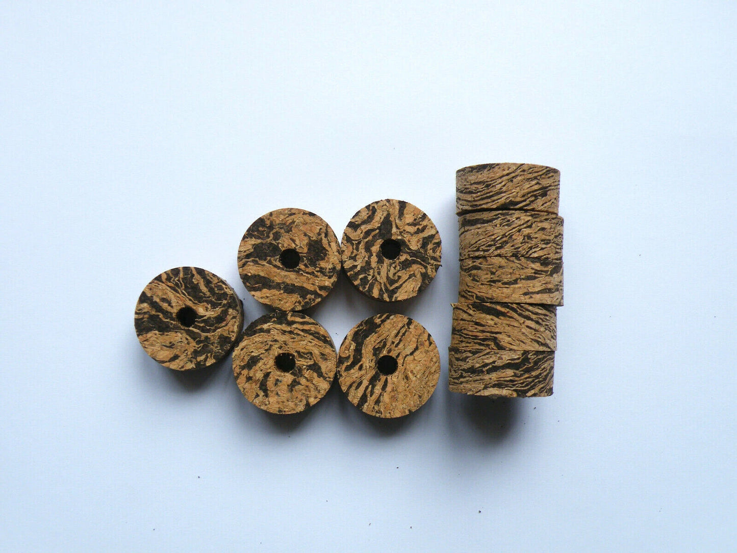 10 BURL CORK RINGS 11/4"X1/2" BORE 1/4" Multiple Colours