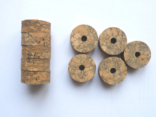 10 BURL CORK RINGS 11/4"X1/2" BORE 1/4" Multiple Colours