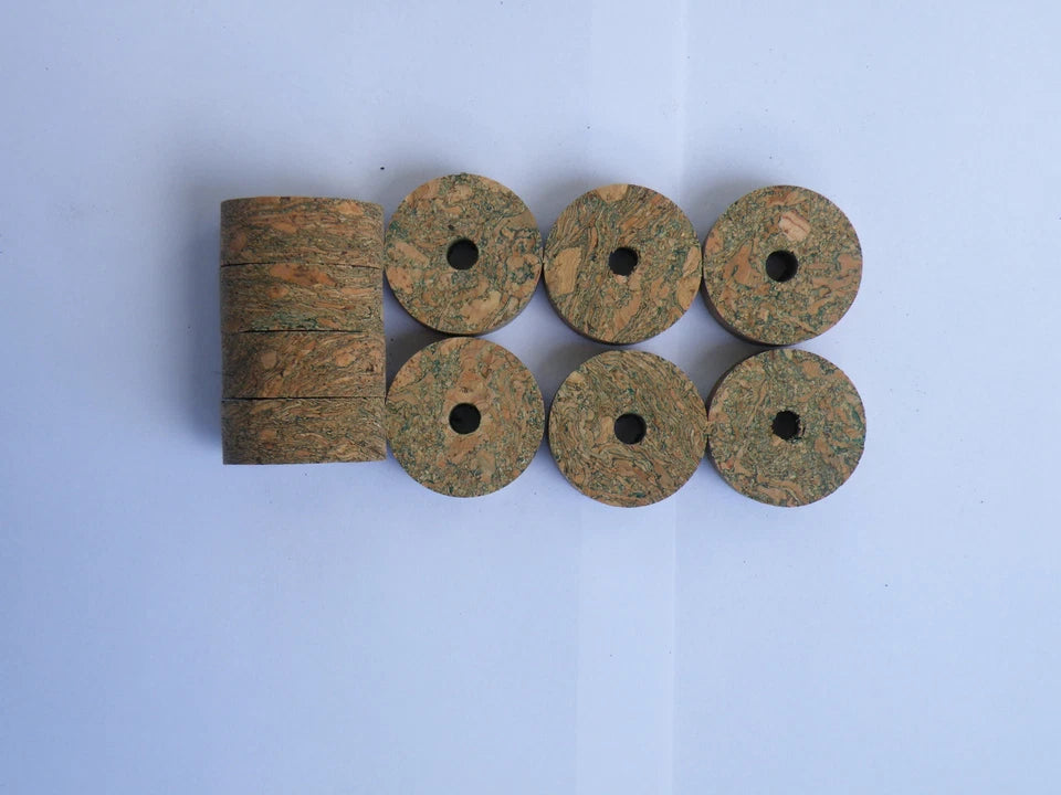 10 BURL CORK RINGS 11/4"X1/2" BORE 1/4" Multiple Colours