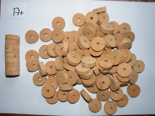 100 Cork Rings 1 1/4"x3/8" Grade A - bore 1/4"
