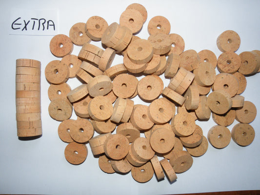 100 Cork rings 1 1/4"x3/8" Grade EXTRA bore 1/4"