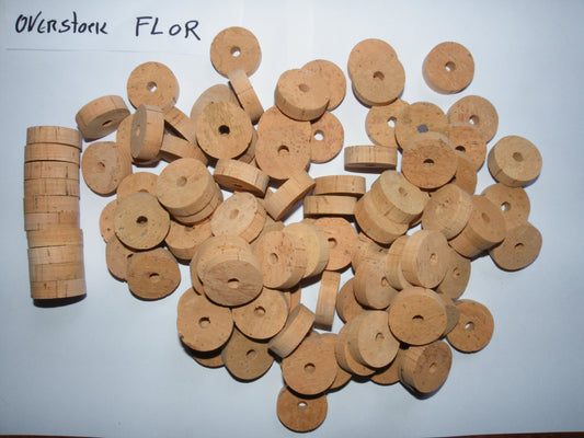 100 Cork rings 1 1/4"x3/8" Grade OVERSTOCK FLOR bore 1/4"