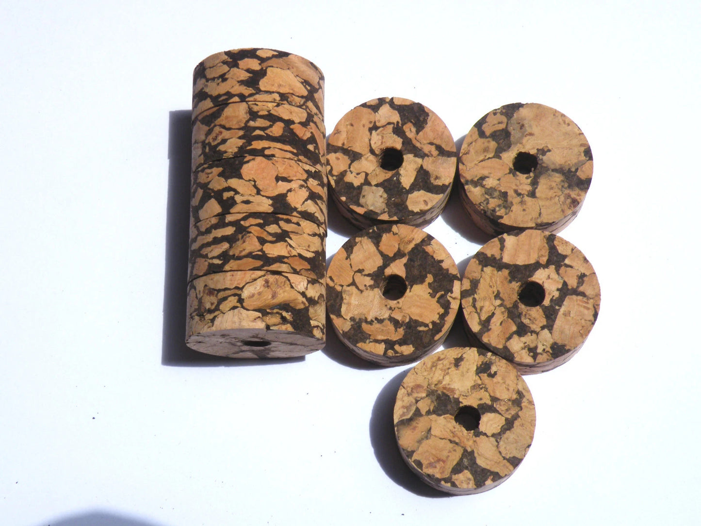 10 BURL CORK RINGS 11/4"X1/2" BORE 1/4" Multiple Colours