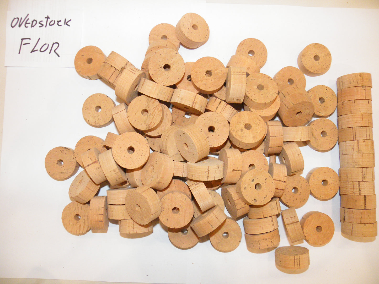 100 cork rings 1 1/4"x1/2" Grade Overstock Flor bore 1/4"