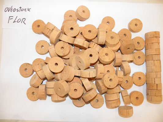 100 cork rings 1 1/4"x1/2" Grade Overstock Flor bore 1/4"